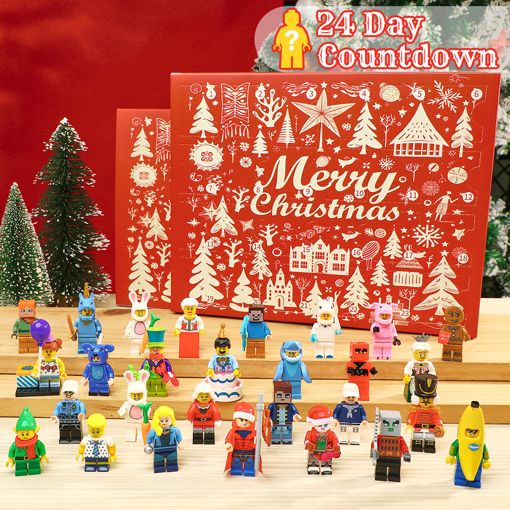 Christmas Minifig Calendar Advent 24Day Countdown Surprise The Ultimate Holiday Mystery: 24-Day Blind Box