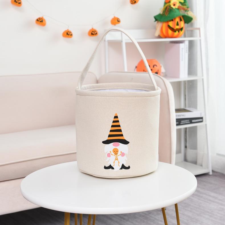 Trick or Treat Bucket Bag Halloween Basket Collapsible Storage Tote Bag - 