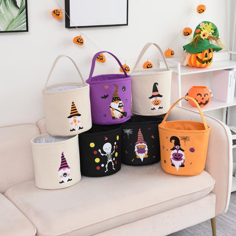 Trick or Treat Bucket Bag Halloween Basket Collapsible Storage Tote Bag - 