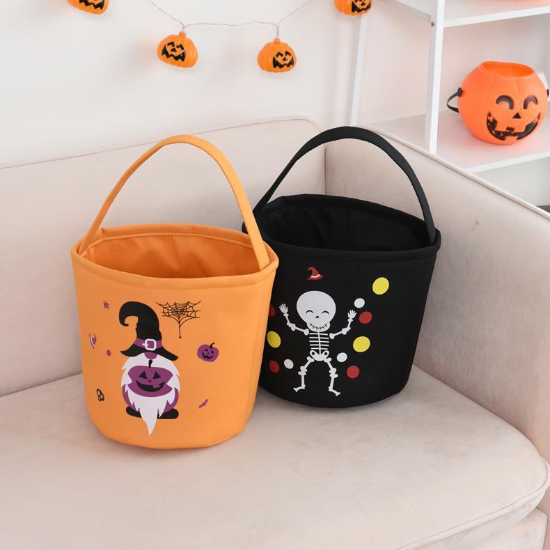 Trick or Treat Bucket Bag Halloween Basket Collapsible Storage Tote Bag - 
