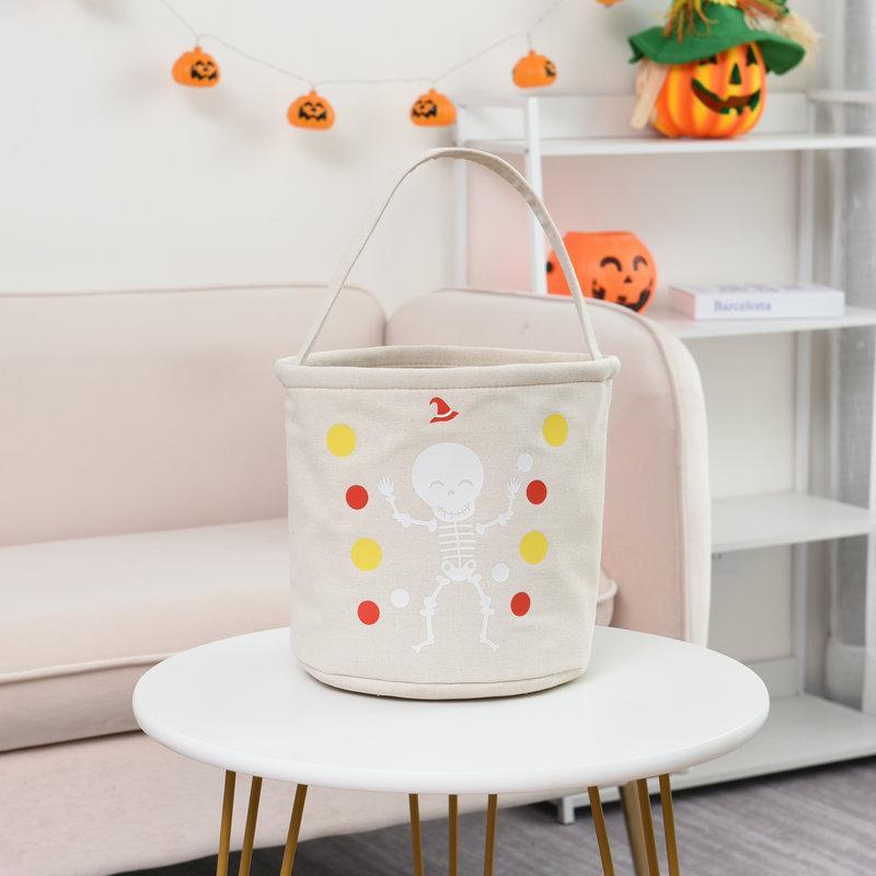 Trick or Treat Bucket Bag Halloween Basket Collapsible Storage Tote Bag - 