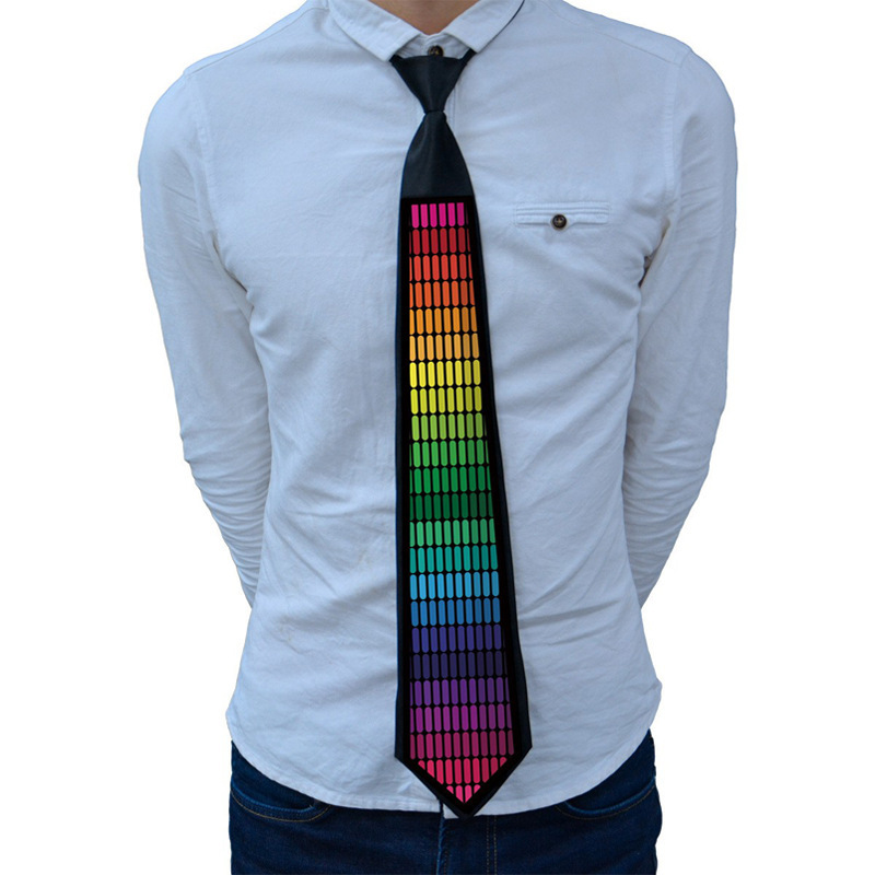 Sound-Activated Glowing LED Tie — Zipper Pullover Flashing Bow Tie, a Must-Have Eye-Catching Fashion Gift for Parties and Celebrations