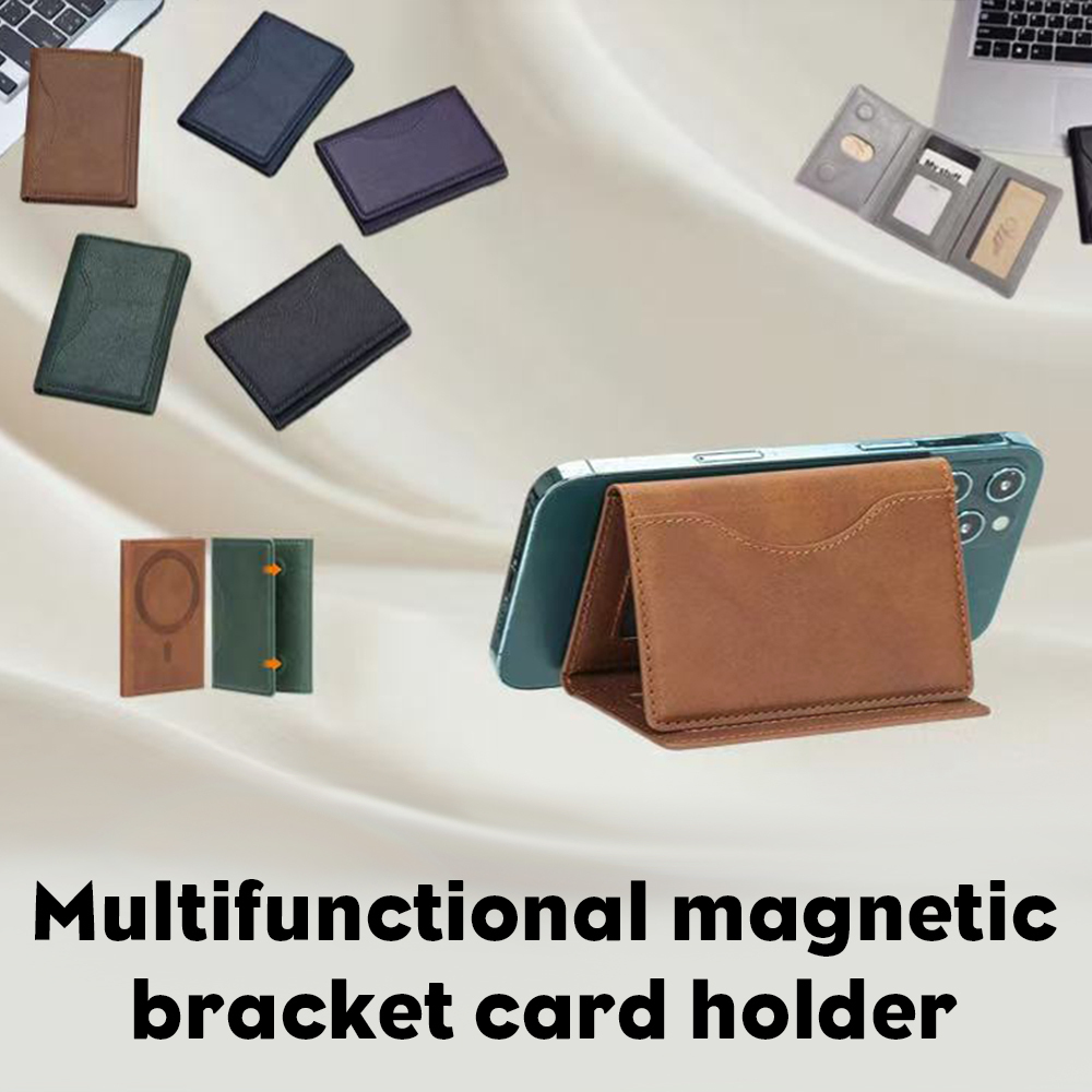 New Rotating Magnetic Wallet Stand – Multi-Card Holder with Secure Snap-On Design