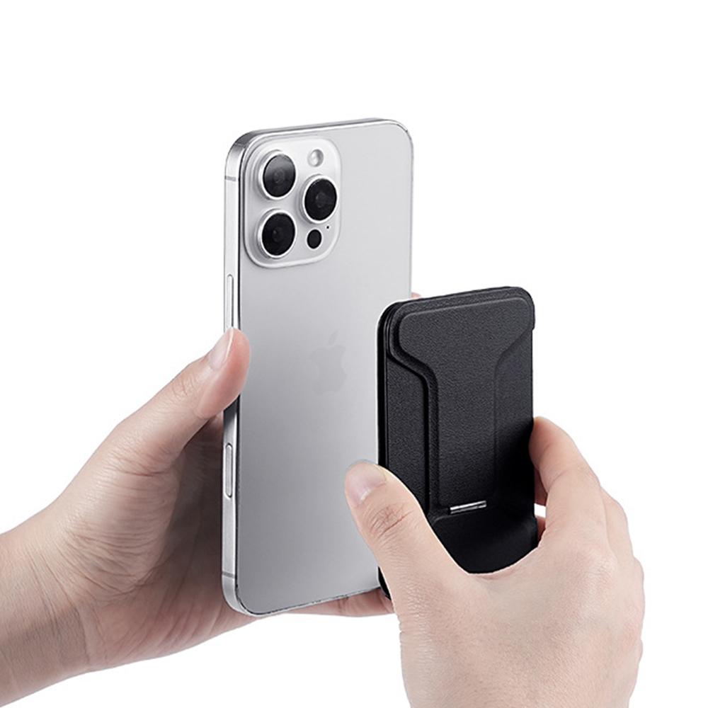 Adjustable Wallet Stand – Multi-Angle Viewing, Holds Cards & Cash, Strong Magnetic Phone Mount