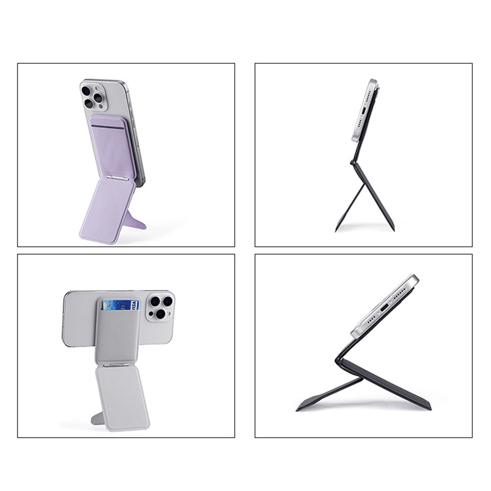 Adjustable Wallet Stand – Multi-Angle Viewing, Holds Cards & Cash, Strong Magnetic Phone Mount