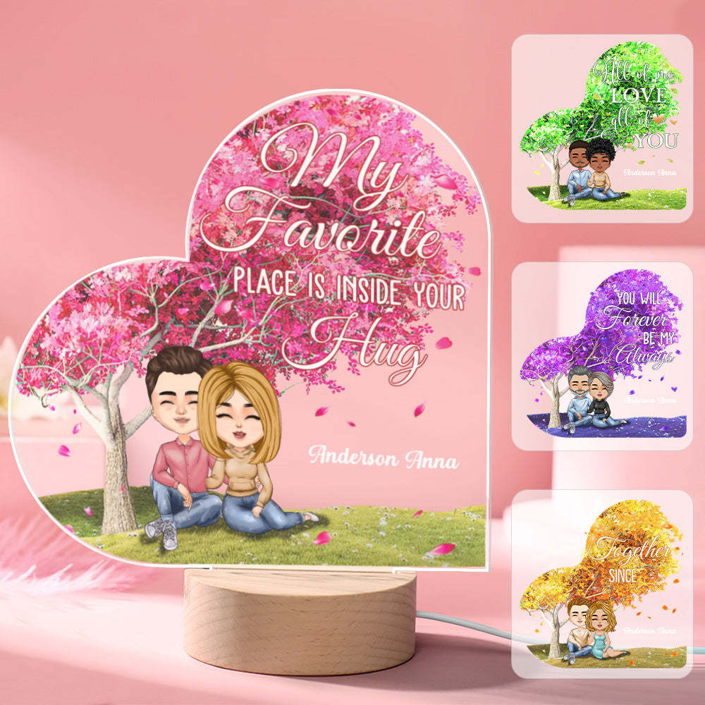 Custom Lamp Personalized Couple Hairstyle Clothes and Name Acrylic Lam