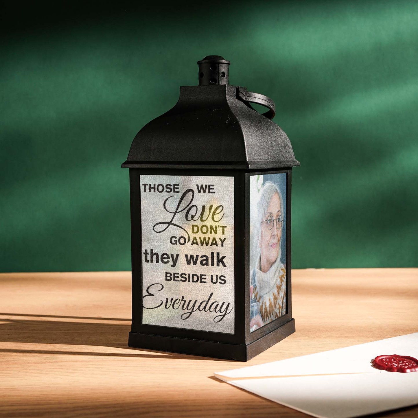 Personalized Memorial LED Light Lantern with Message and Photo Sympathy Bereavement Gifts for Family - Myphotowallet