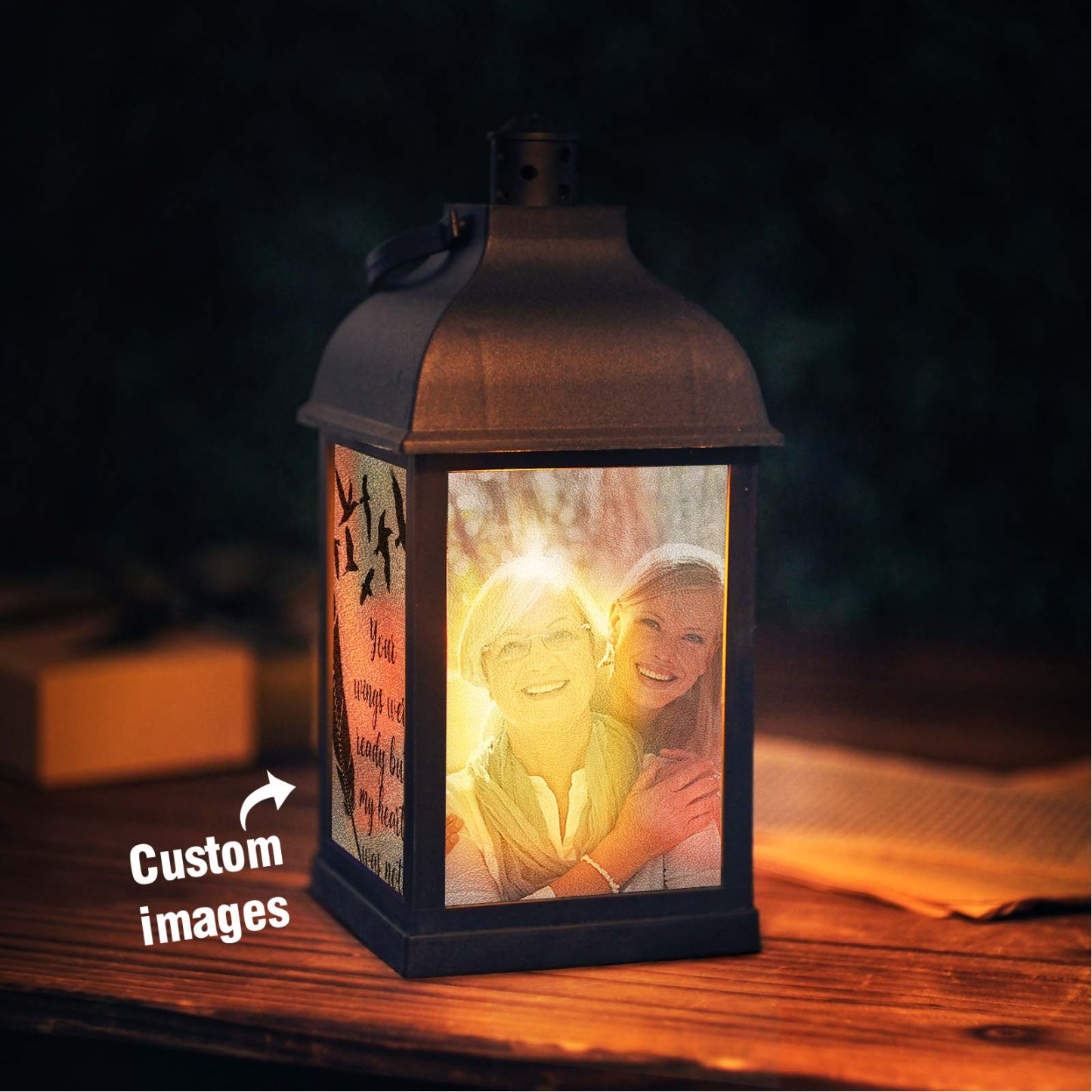Personalized Memorial LED Light Lantern with Message and Photo Sympathy Bereavement Gifts for Family - Myphotowallet