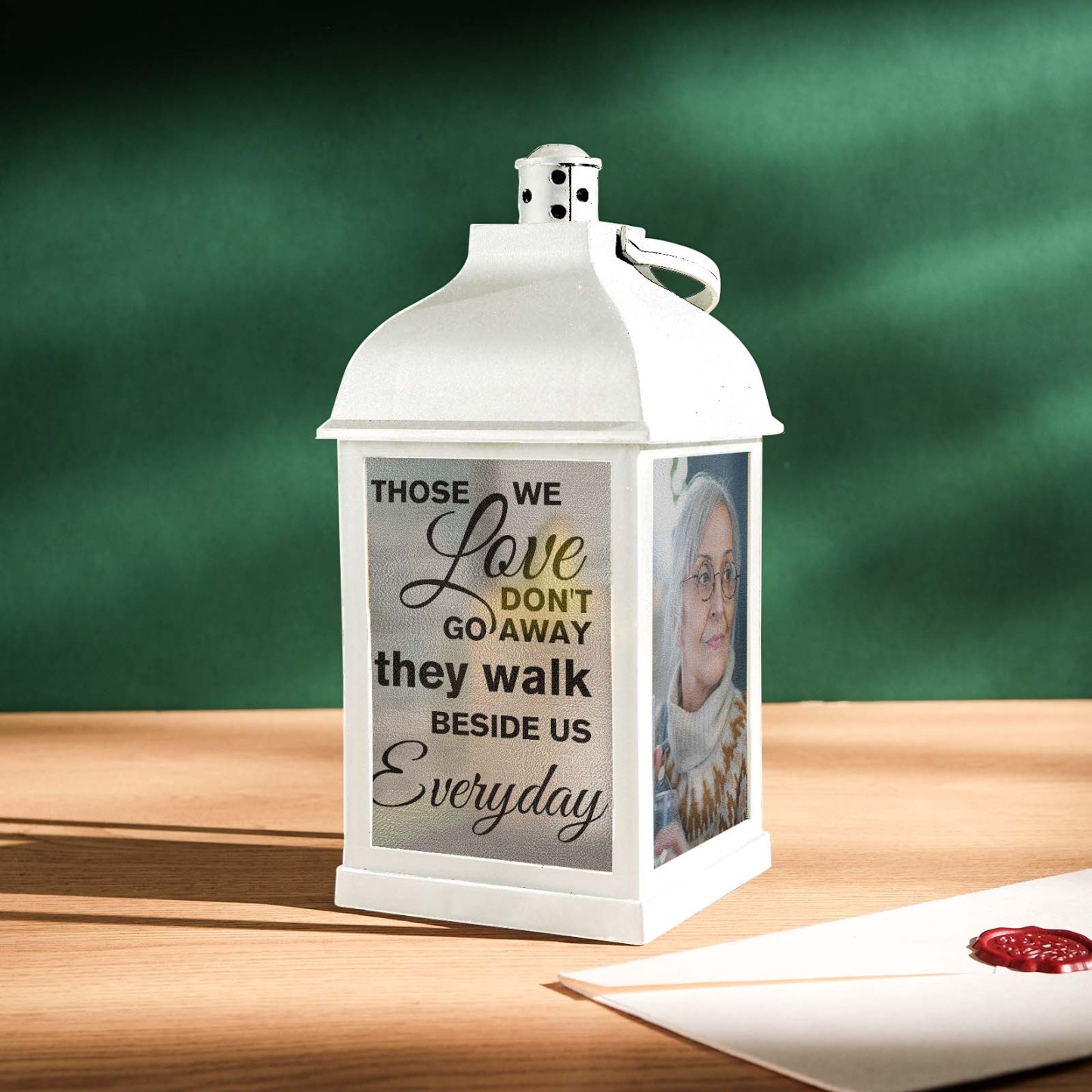 Personalized Memorial LED Light Lantern with Message and Photo Sympathy Bereavement Gifts for Family - Myphotowallet