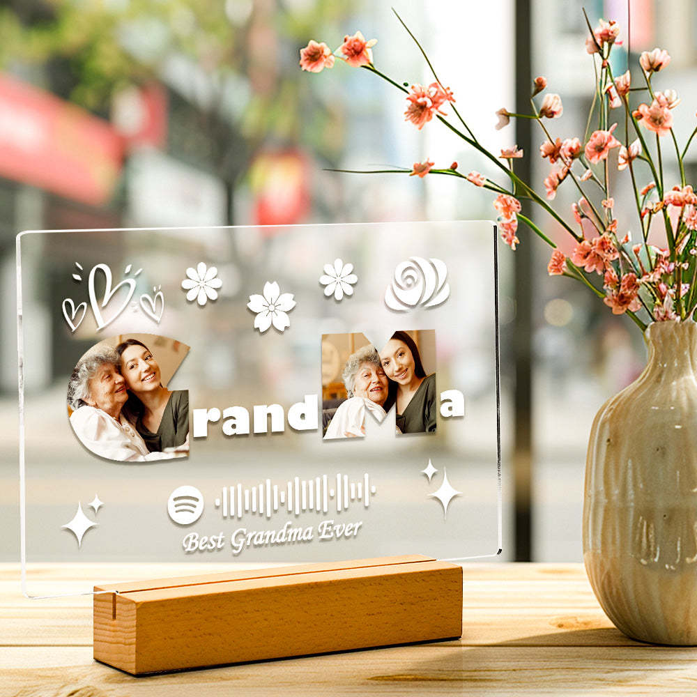 Custom Mother's Day Night Light Spotify Night Light Custom Night Light For Grandma - Myphotowallet