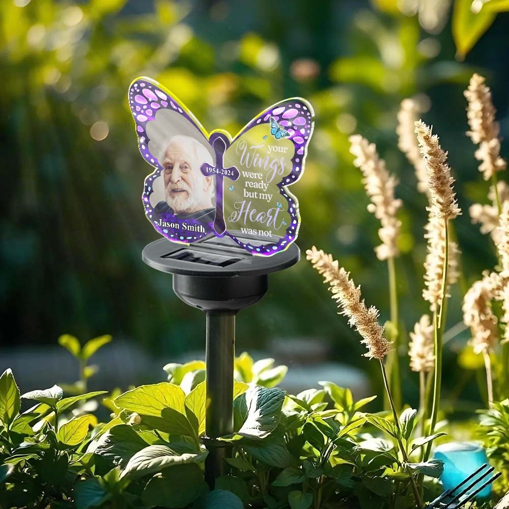 Custom Photo Your Wings Were Ready - Personalized Custom Solar Light
