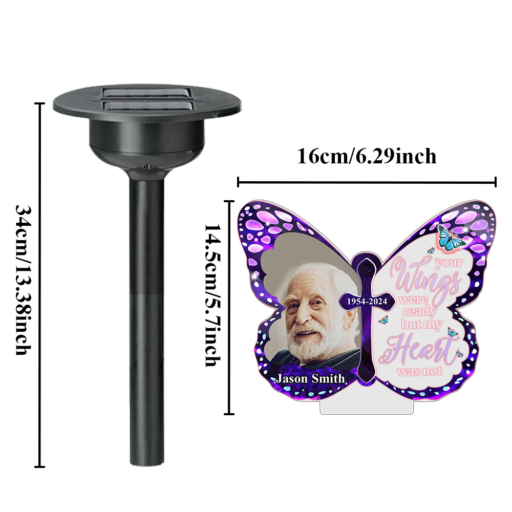 Custom Photo Your Wings Were Ready - Personalized Custom Solar Light