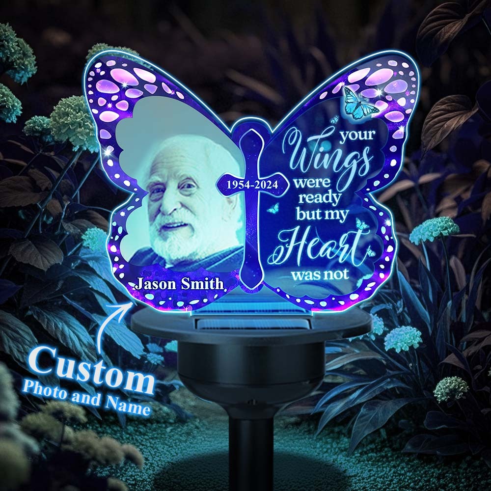 Custom Photo Your Wings Were Ready - Personalized Custom Solar Light