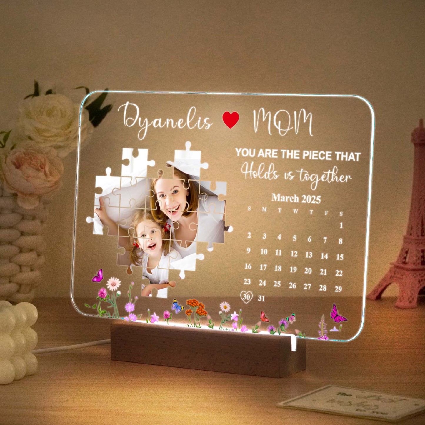 You Are The Piece That Holds Us Together Light Frame Mother's Day Gifts Personalized Gift