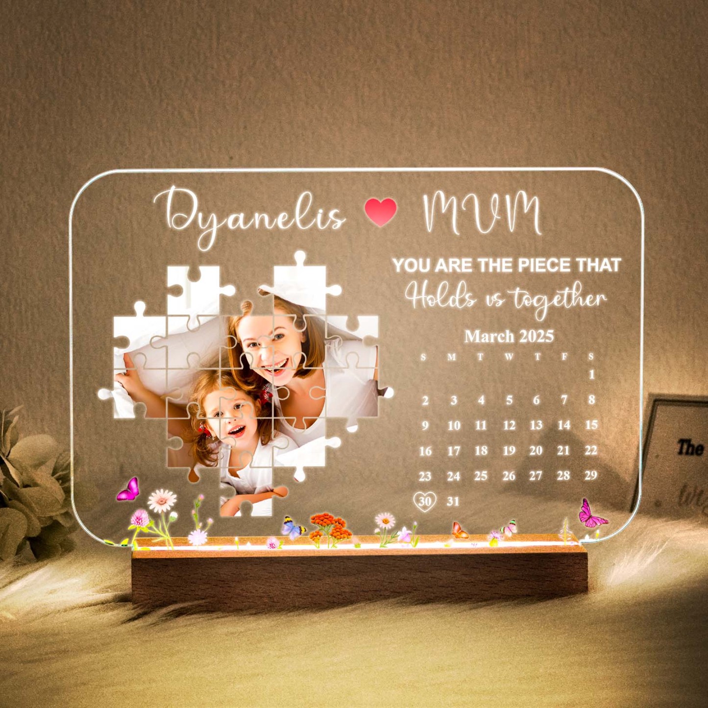 You Are The Piece That Holds Us Together Light Frame Mother's Day Gifts Personalized Gift