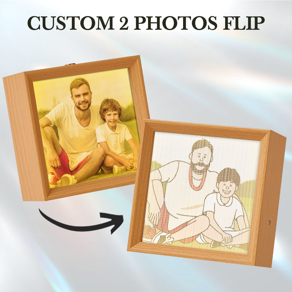 Custom Cartoon Characters Lenticular Photo Lamp  2 in 1 