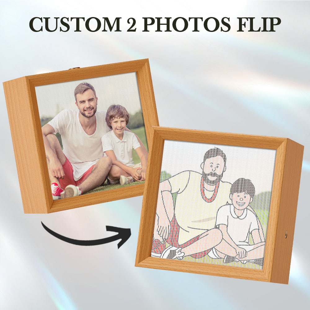 Custom Cartoon Characters Lenticular Photo Lamp  2 in 1 