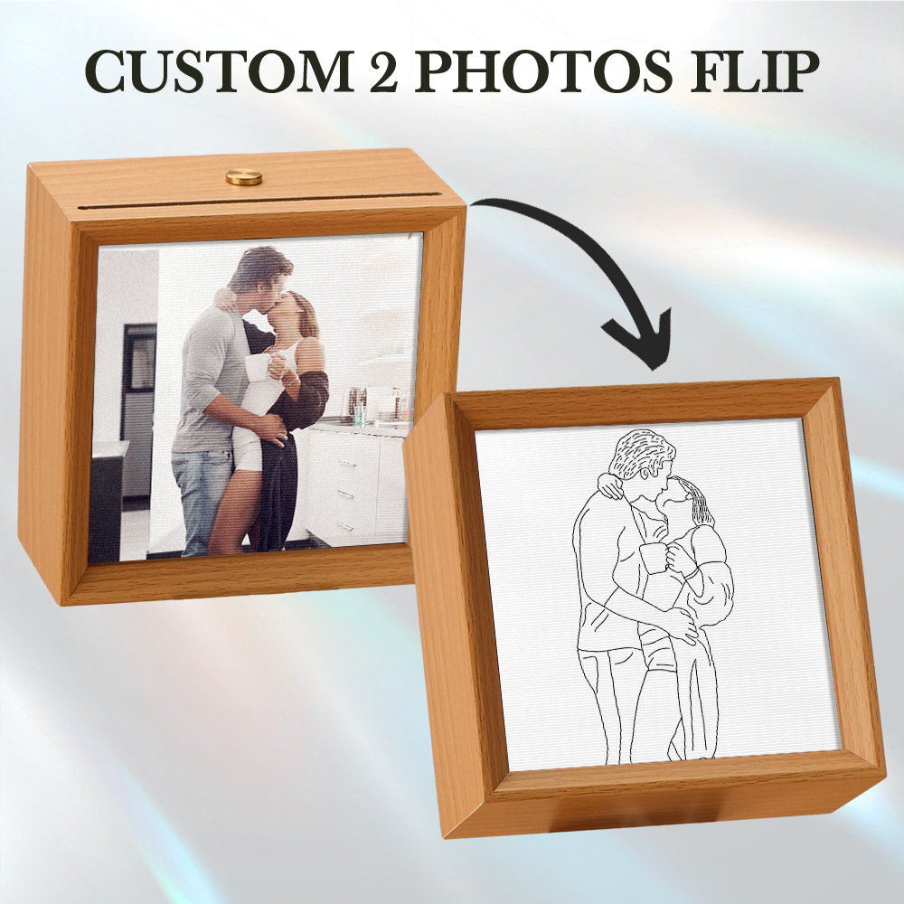 Custom Line Drawing from Photo Lenticular Photo Lamp 2 in 1