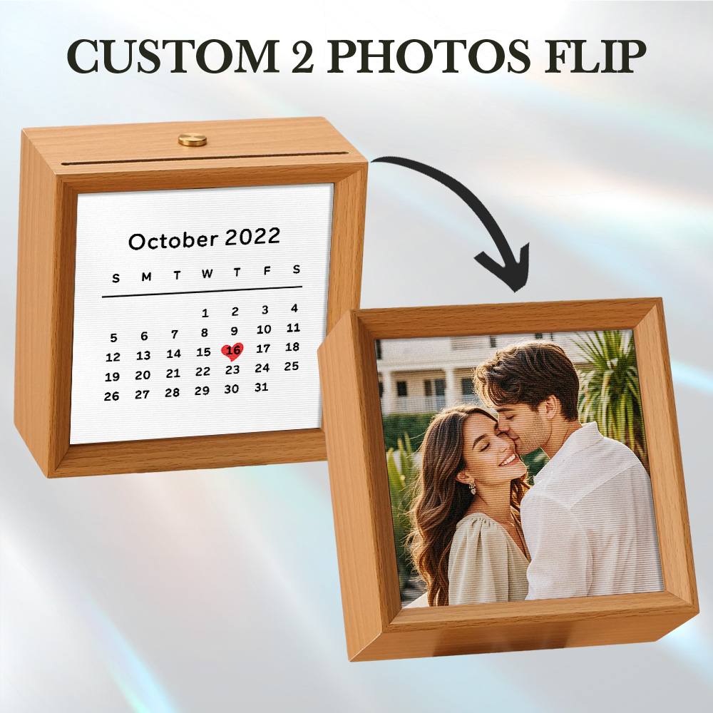 Custom Photo Engraved Calendar Lenticular Photo Lamp  2 in 1 Valentine's Day
