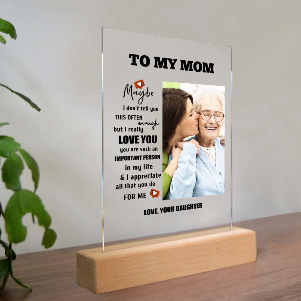 Mother's Day Gift Custom Photo Keychian/Plaque/Night Light For Mom - Myphotowallet