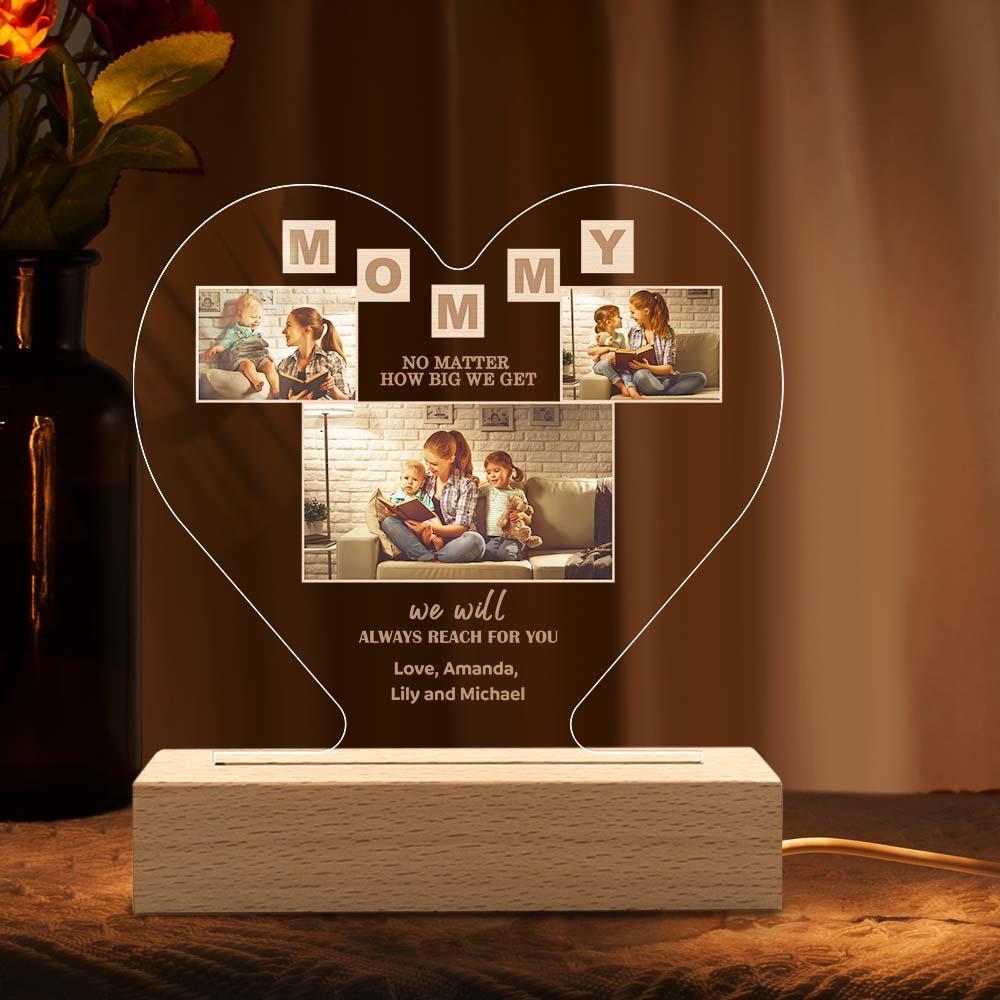 Mother's Day Gift Custom Photo Keychian/Plaque/Night Light For Mom - Myphotowallet