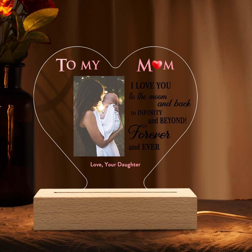 Mother's Day Gift Custom Photo Keychian/Plaque/Night Light For Mom - Myphotowallet