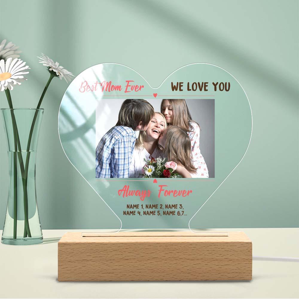 Mother's Day Gift Custom Photo Keychian/Plaque/Night Light For Mom - Myphotowallet