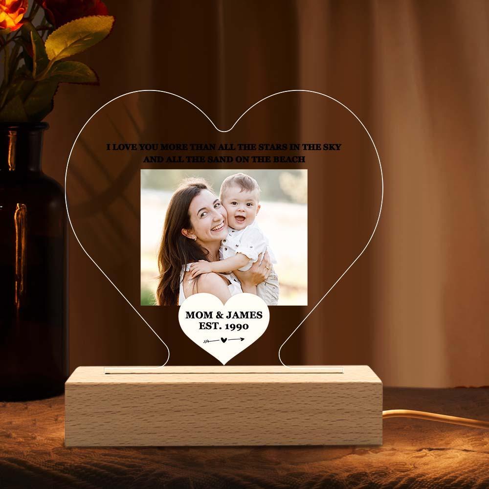 Mother's Day Gift Custom Photo Keychian/Plaque/Night Light For Mom - Myphotowallet