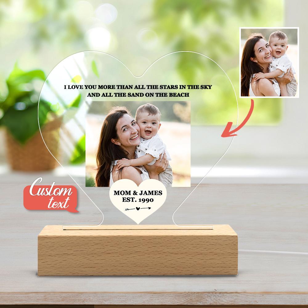 Mother's Day Gift Custom Photo Keychian/Plaque/Night Light For Mom - Myphotowallet