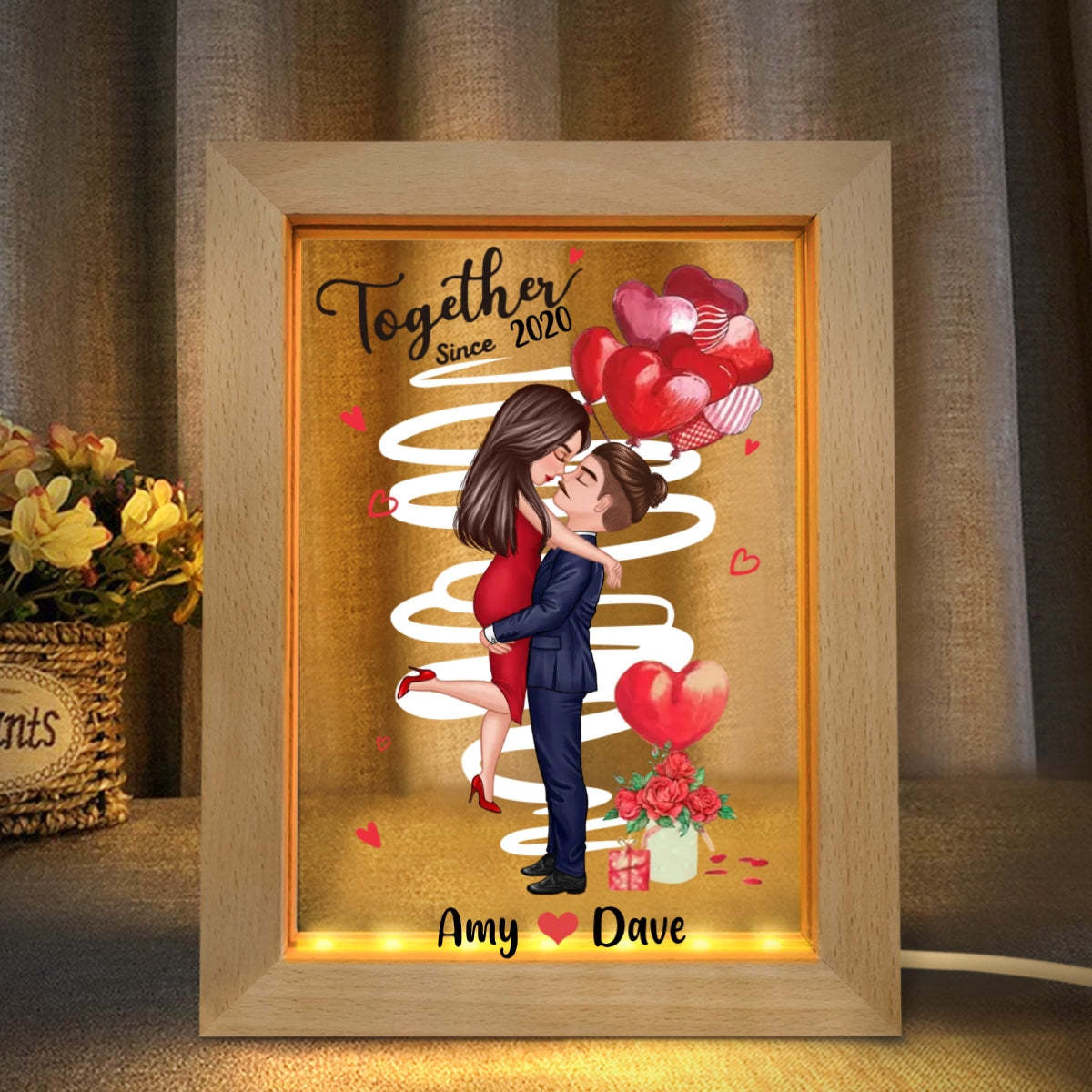 Custom Lamp Personalized Couple Cartoon Acrylic Lamp Valentine's Gifts