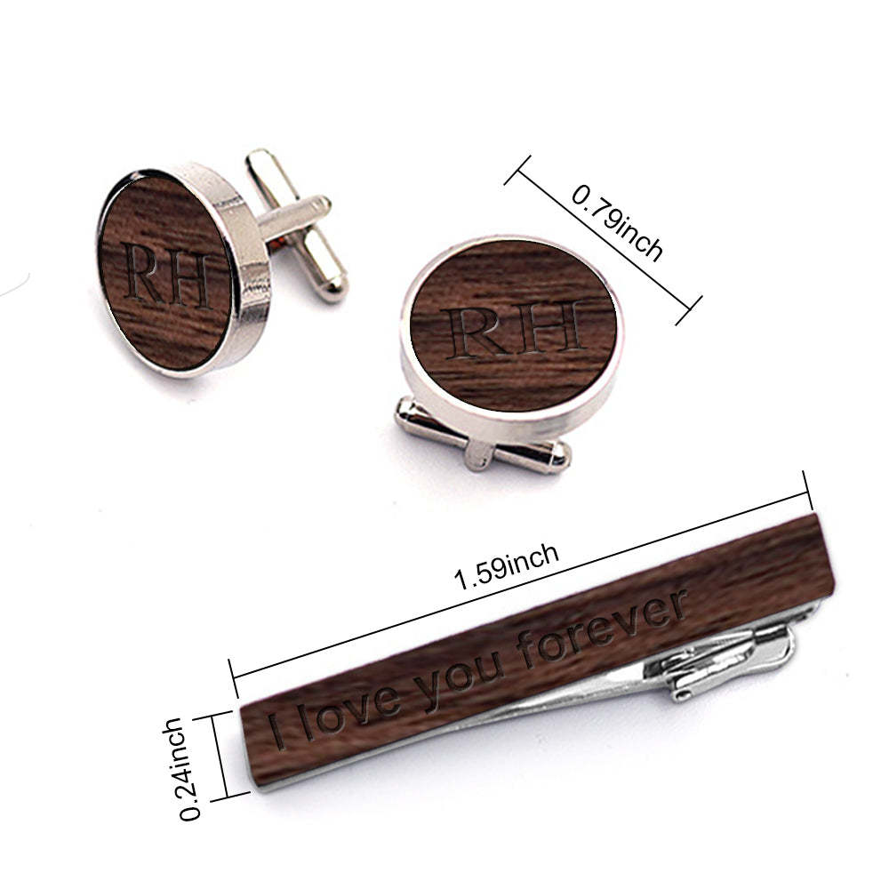 Personalized Cufflinks And Tie Clip Custom Letter Cufflinks Gifts For Him