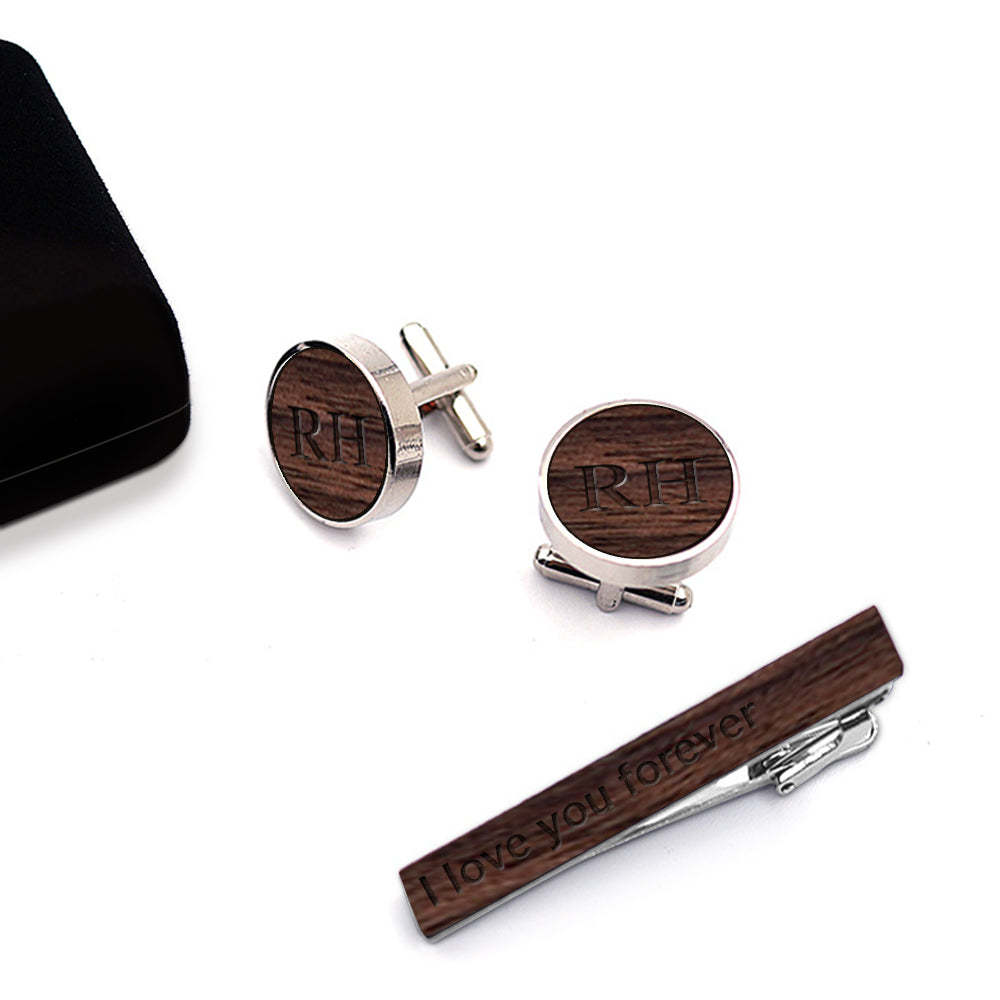 Personalized Cufflinks And Tie Clip Custom Letter Cufflinks Gifts For Him