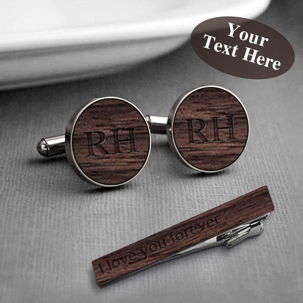 Personalized Cufflinks And Tie Clip Custom Letter Cufflinks Gifts For Him