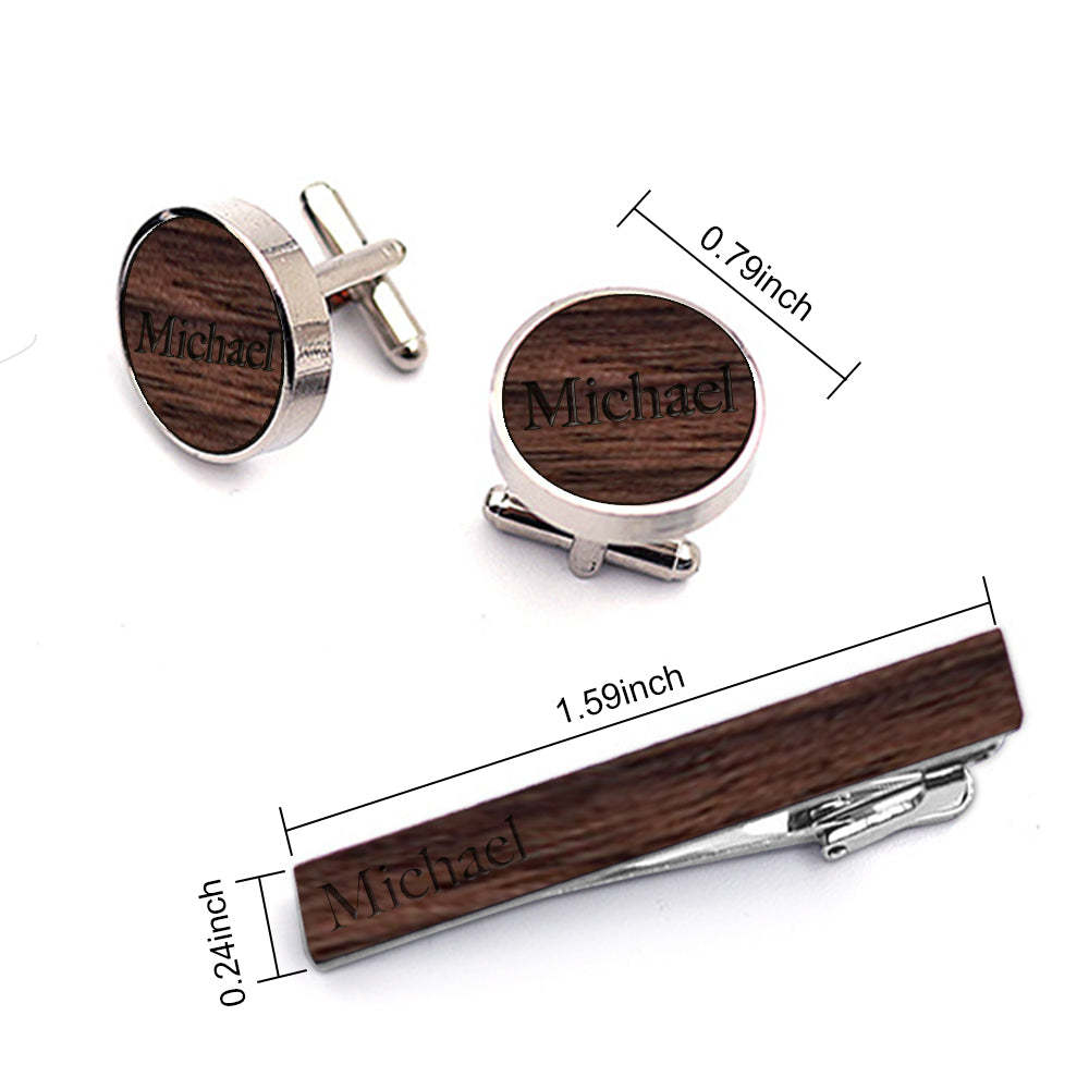 Custom Cufflinks And Tie Clip Personalized Name Cufflinks Gifts For Him