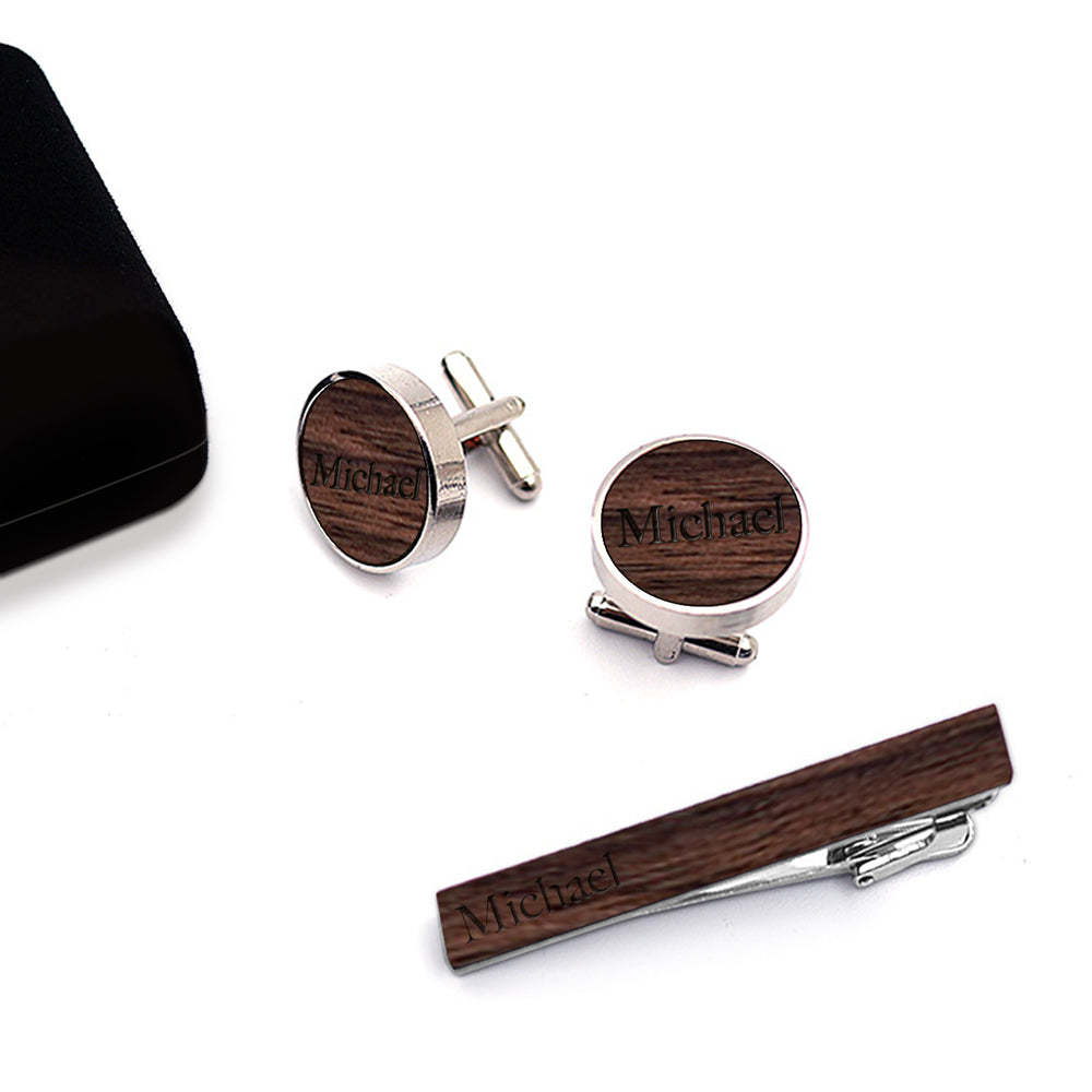 Custom Cufflinks And Tie Clip Personalized Name Cufflinks Gifts For Him