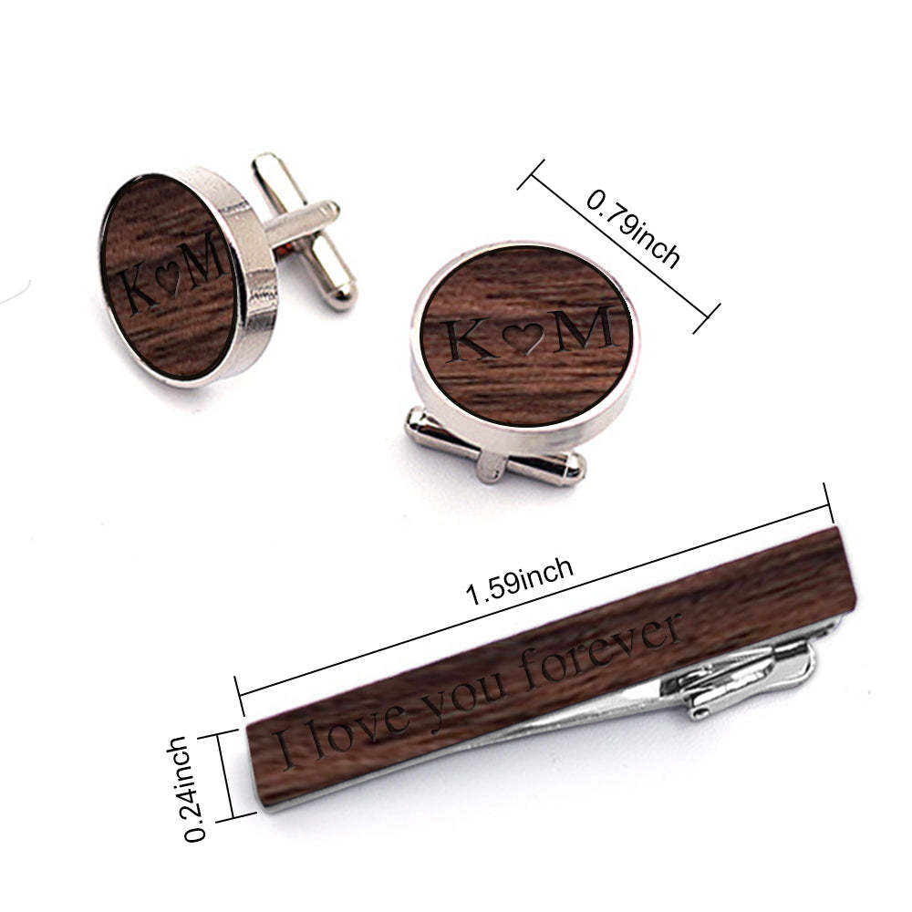 Custom Letter Cufflinks Personalized Cufflinks And Tie Clip Gifts For Him