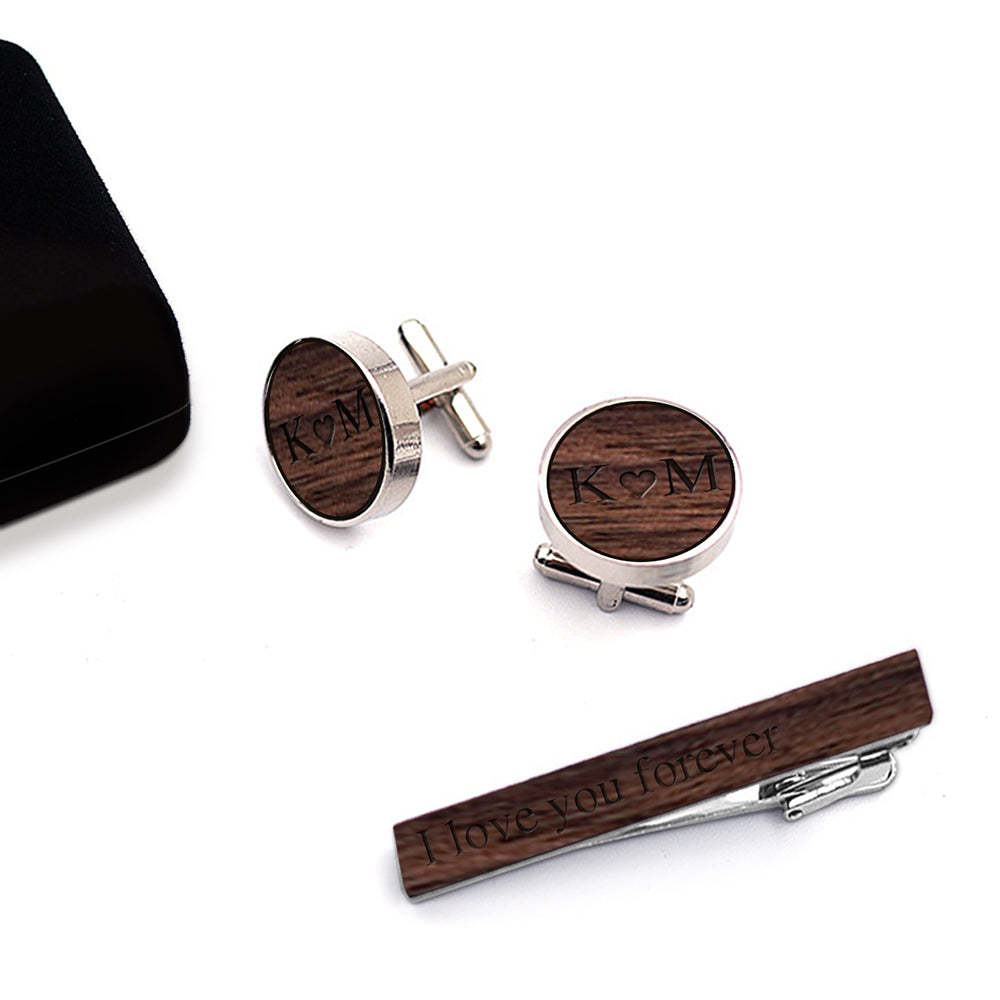 Custom Letter Cufflinks Personalized Cufflinks And Tie Clip Gifts For Him