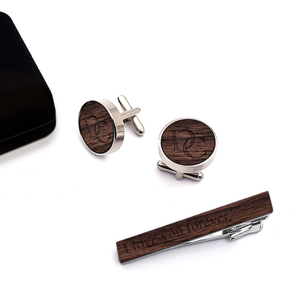 Custom Cufflinks And Tie Clip Personalized Letter Cufflinks Gifts For Him