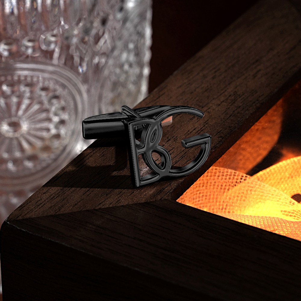 Sterling Silver Initial Cufflinks - Personalized Name Cufflinks - Groom & Groomsmen Gifts - Elegant Wedding Accessories, Unique Gift for Him