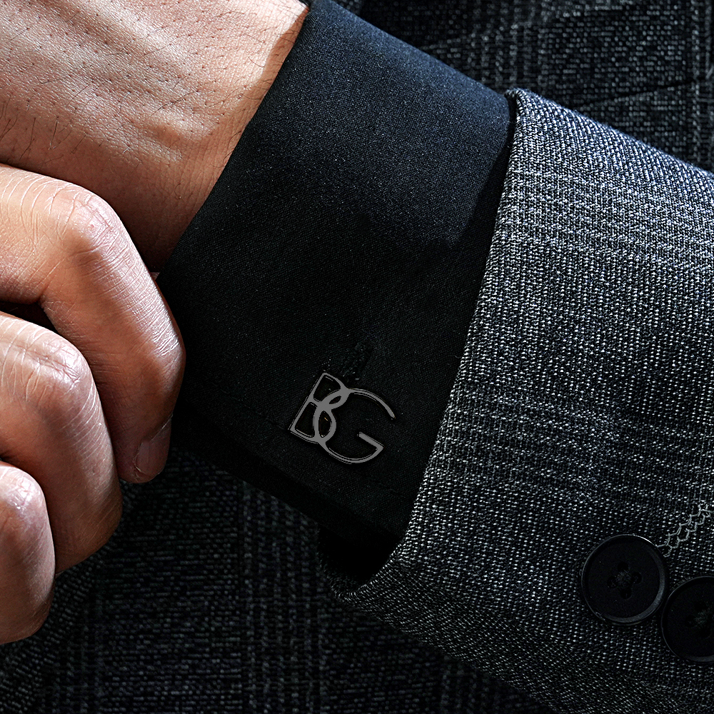 Sterling Silver Initial Cufflinks - Personalized Name Cufflinks - Groom & Groomsmen Gifts - Elegant Wedding Accessories, Unique Gift for Him