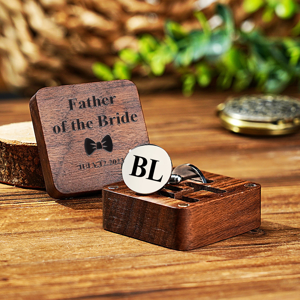 Personalised Father of the Bride gift Cufflinks, Custom Wedding Day Gifts, Father's Day gift, Thank you Wedding Gift, Gifts from Bride