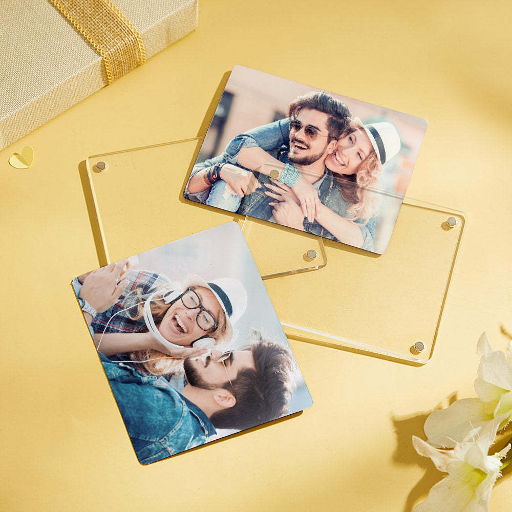 Custom Photo Acrylic Fridge Magnetic Frame Personalized Double-Sided Refrigerator Picture Frame - Myphotowallet