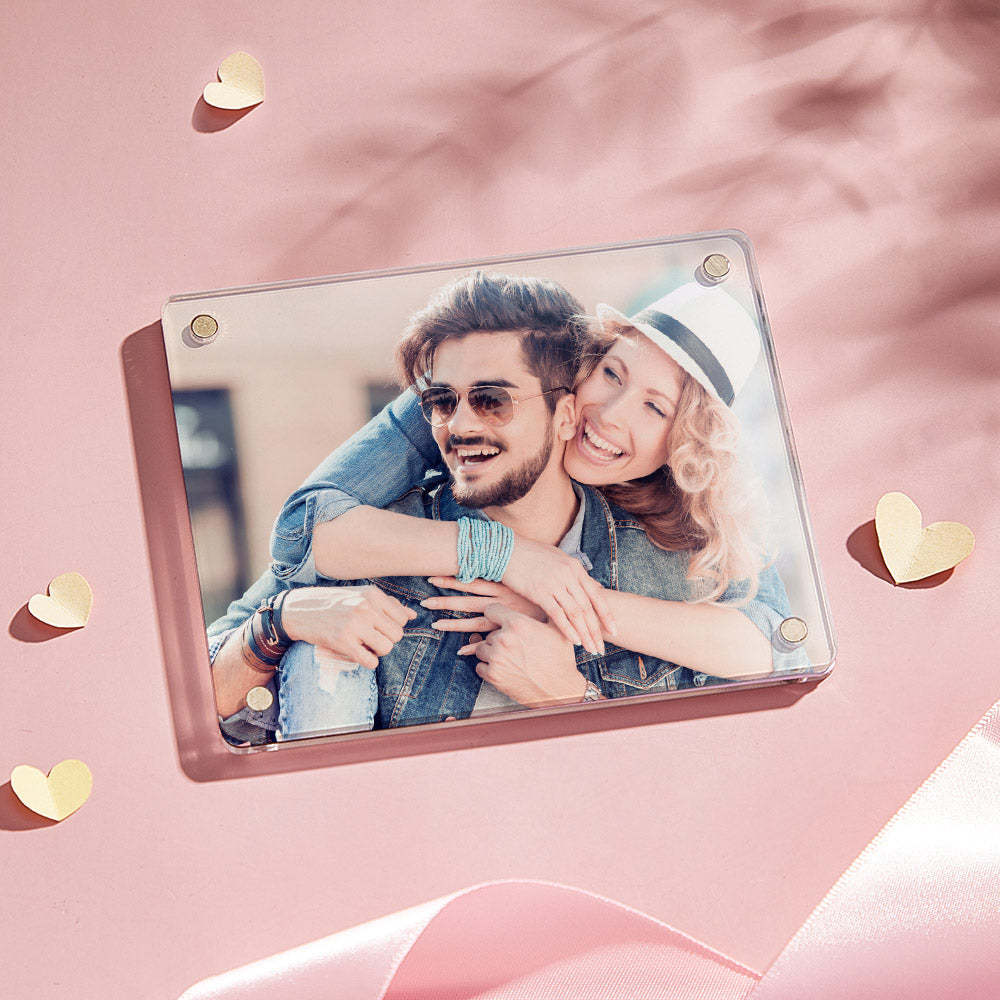 Custom Photo Acrylic Fridge Magnetic Frame Personalized Double-Sided Refrigerator Picture Frame - Myphotowallet