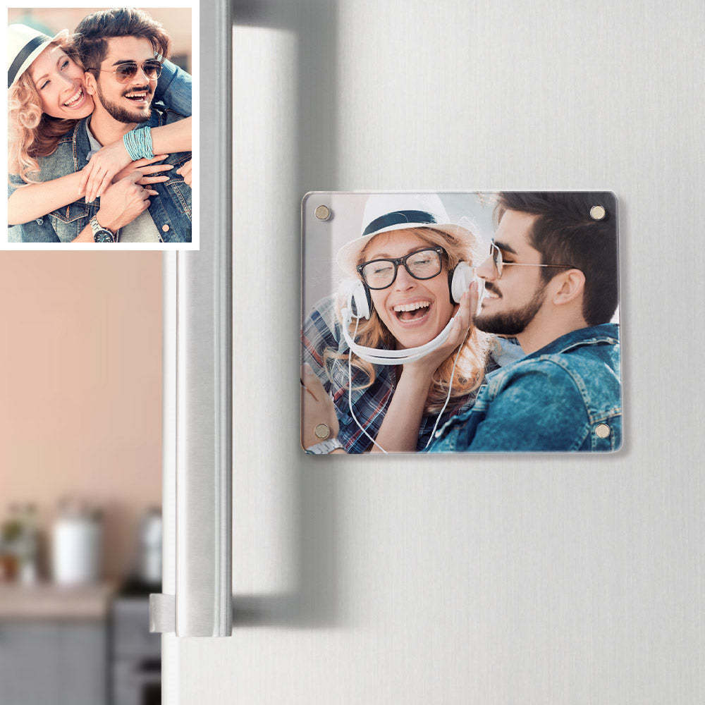 Custom Photo Acrylic Fridge Magnetic Frame Personalized Double-Sided Refrigerator Picture Frame - Myphotowallet