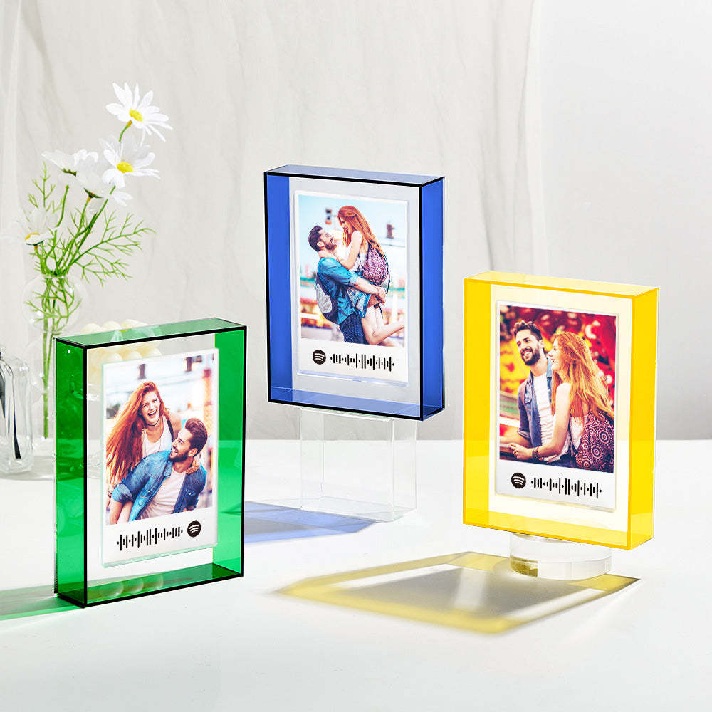 Custom Scannable Spotify Code Ornaments Colored Border Acrylic Gifts - Myphotowallet