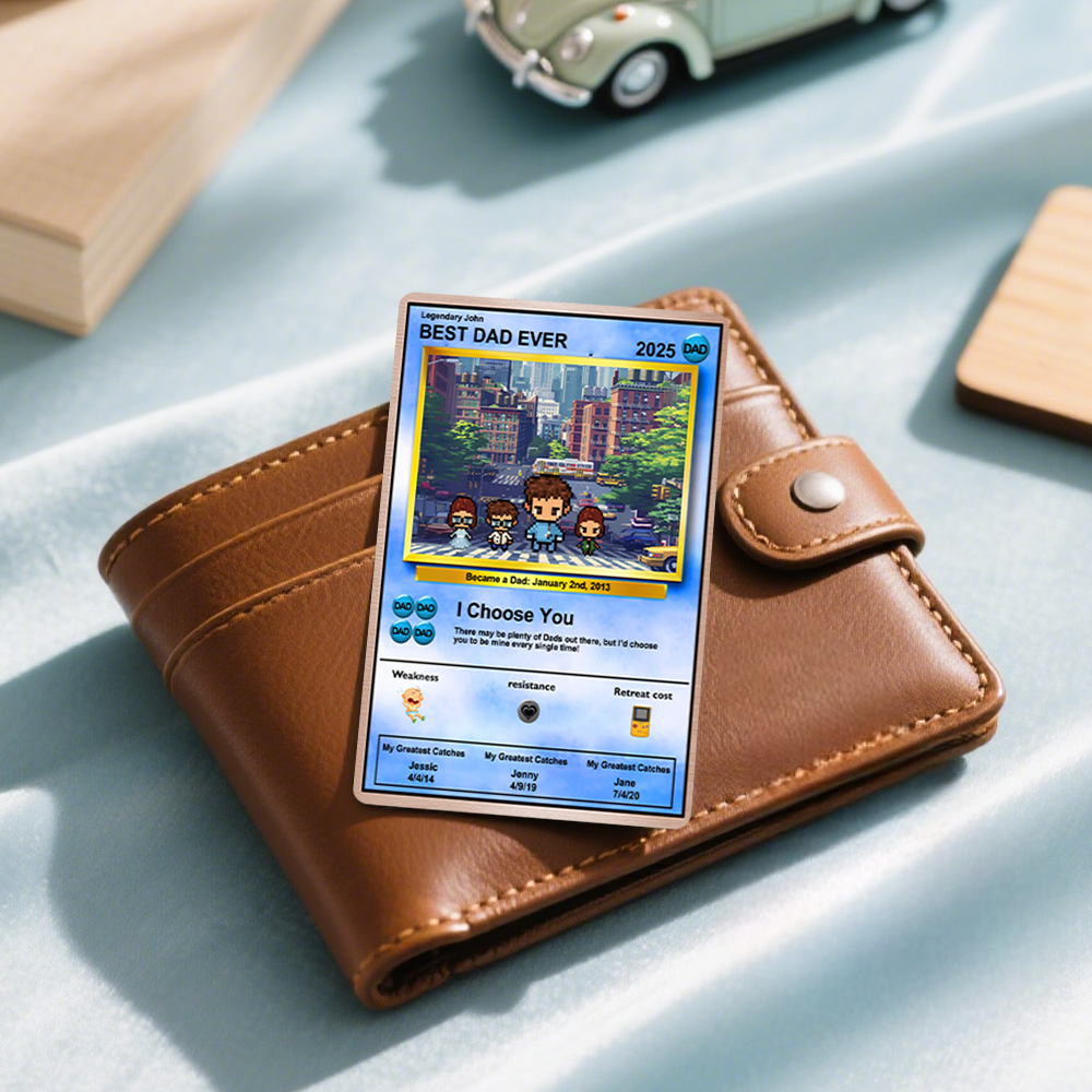 Father's Day Anime Monster Card, Custom Anime Monster Card Fathers Day Gift For A Anime Monster Lover Metal Cards To Create A Memorable Keepsake