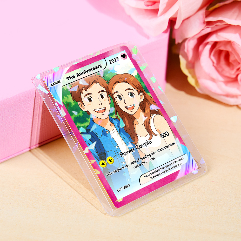 Custom Card Personalised Trading Card Gift For Him/Her or Couples. Unique Magnet Replica Cards. Birthdays, Anniversary Day -