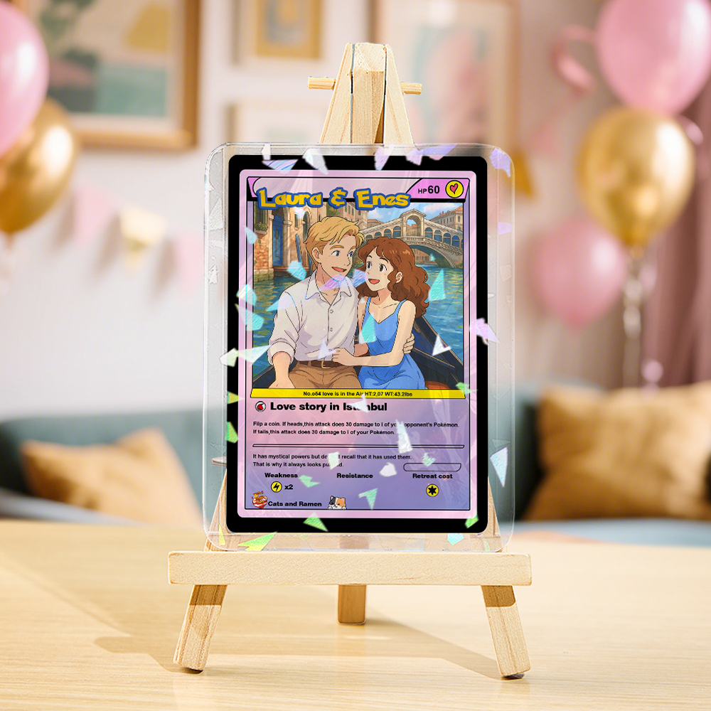 Custom Anime Couple Card Personalized Love Gift for Anniversary, Valentine's Day or Birthday - 