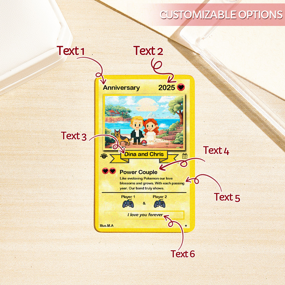 Custom Anniversary  Card, Custom AnimeCard, Custom Trading Card,  Proposal Card, Anniversary, Wedding Card, TCG, Custom Trading card