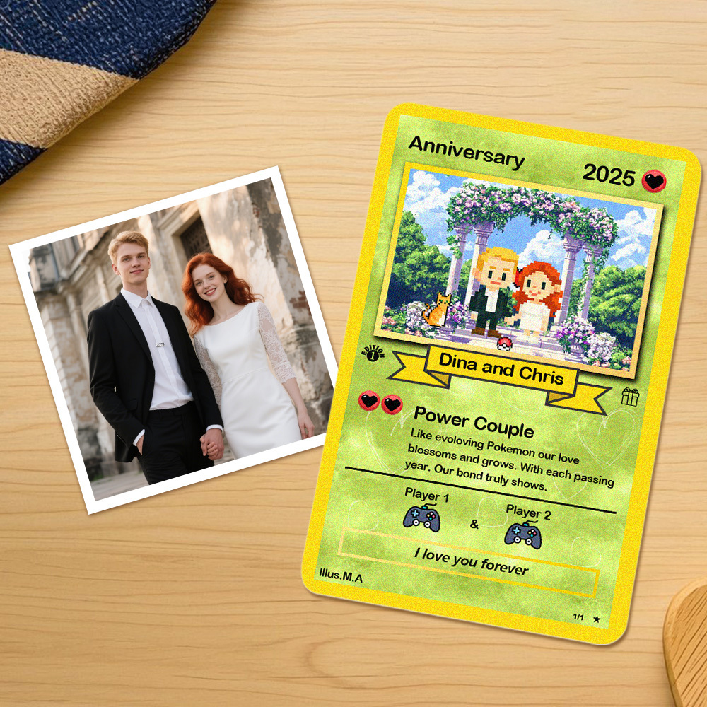 Custom Anniversary  Card, Custom AnimeCard, Custom Trading Card,  Proposal Card, Anniversary, Wedding Card, TCG, Custom Trading card